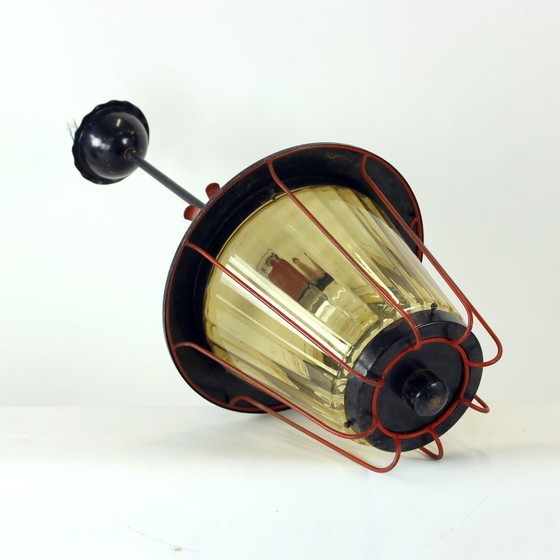 Image 1 of Vintage Ceiling Pendant Railway Light, Czechoslovakia 1940s