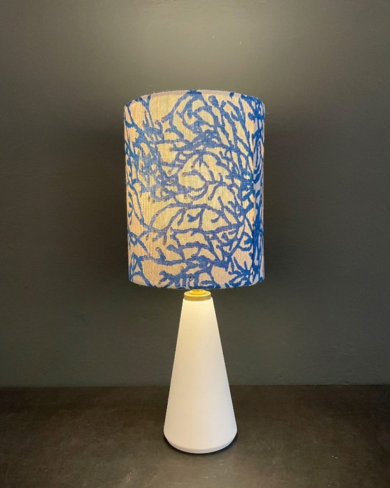 Image 1 of Porcelain table lamp coral blue