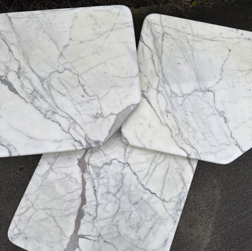 Set salontafels in Bianco Carrara marmer