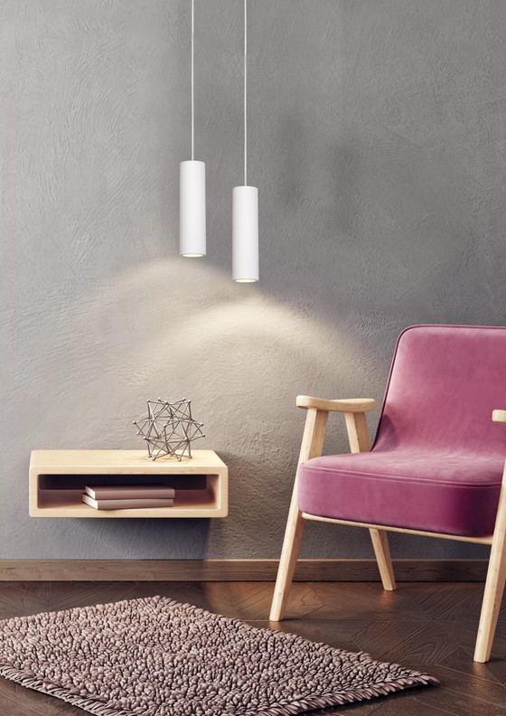 Lucide GIPSY pendant lamp - cylinder - white - Japandi – Ceramic (photo 2 of 4)