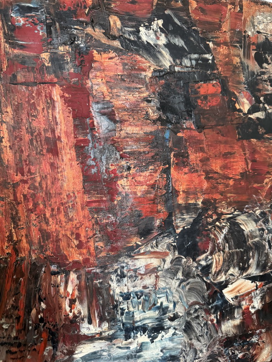 Image 1 of Tableau abstrait années 50