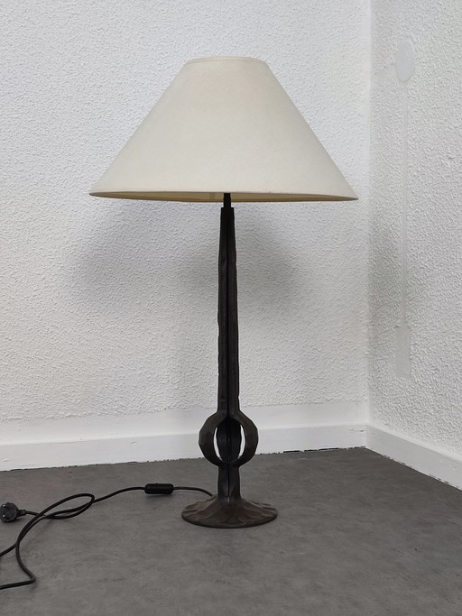 1970S - cast iron - BRUTALIST lamp