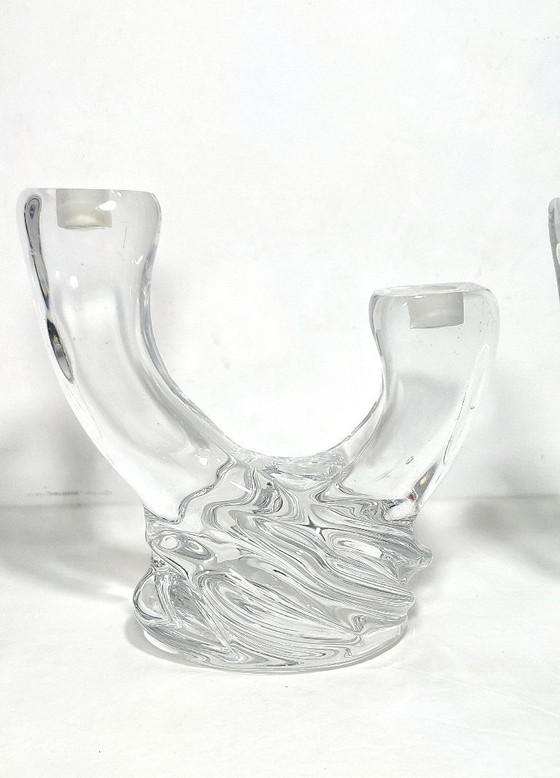 Image 1 of Pair of crystal candlesticks. Spain, 1970s.