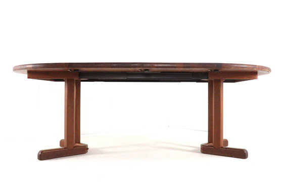 Image 1 of Tavolo da pranzo rotondo allungabile Dyrlund 2x vintage in teak massiccio