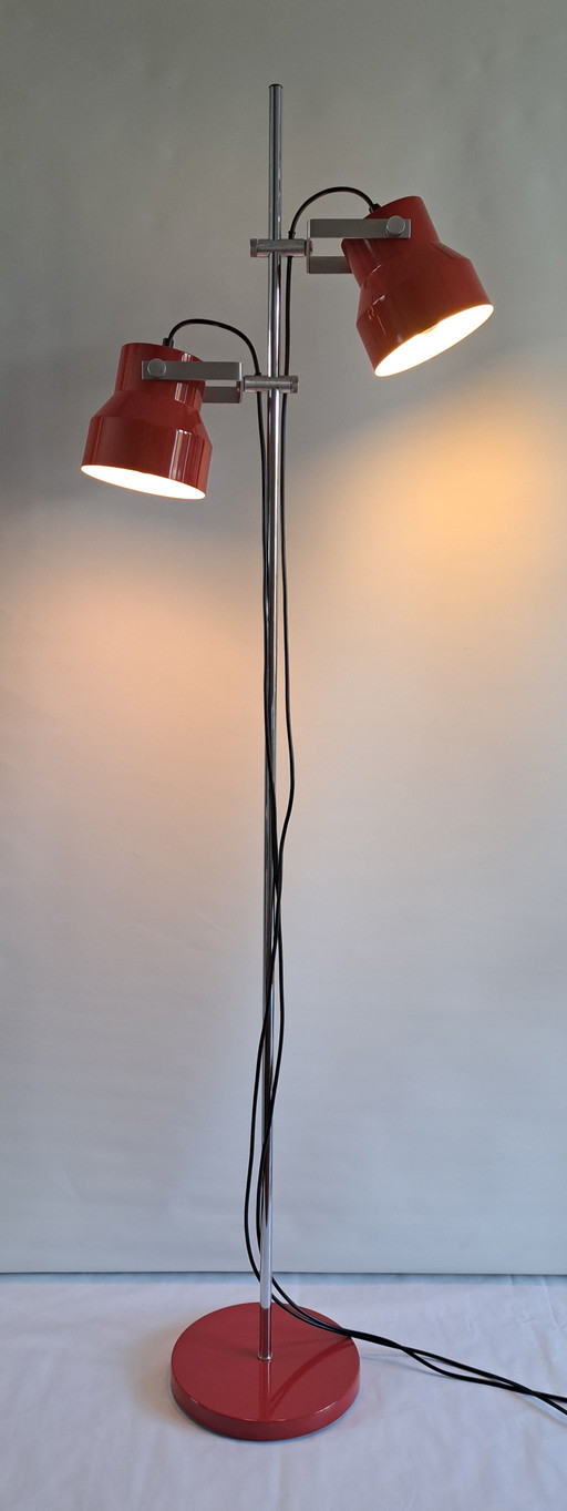 Vintage Dijkstra Floor Lamp / Double Calyx / 1970s