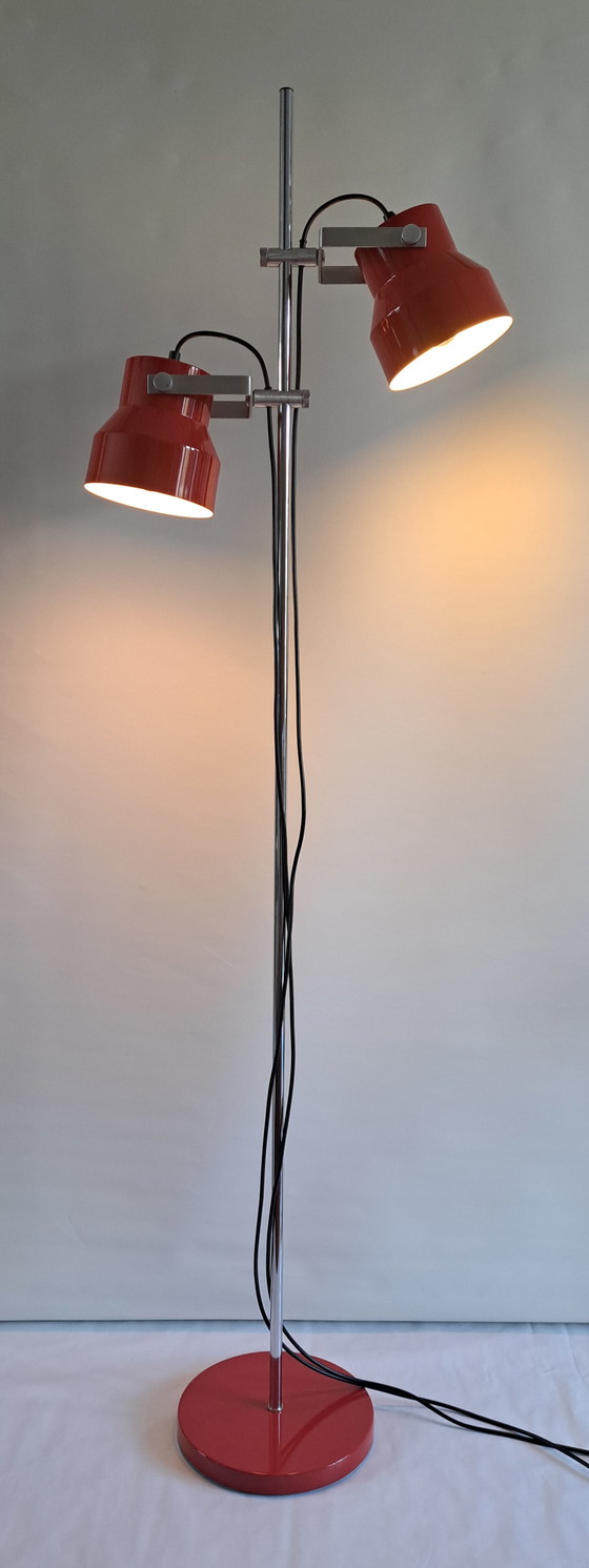 Image 1 of Vintage Dijkstra Vloerlamp / Dubbele Kelk / Jaren 70