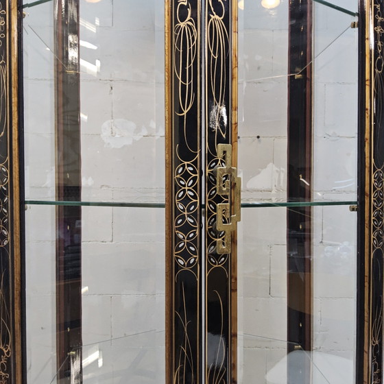 Vitrine Chinoise Vintage Toit Pagode (Éclairage) Armoire Bohème – Wood, Glass (photo 6 of 15)