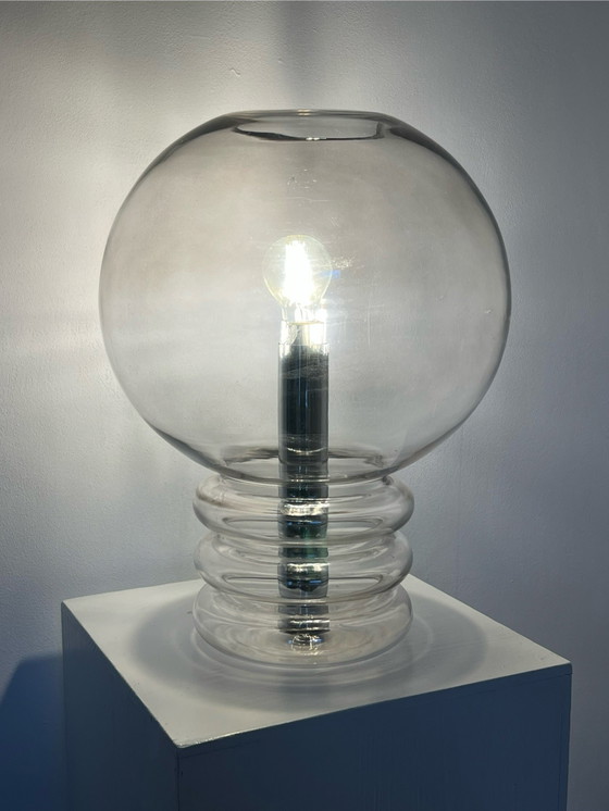 Vintage bulb table lamp – Herbert Proft for Glashütte Limburg – Chrome, Mid Century Modern (photo 4 of 9)