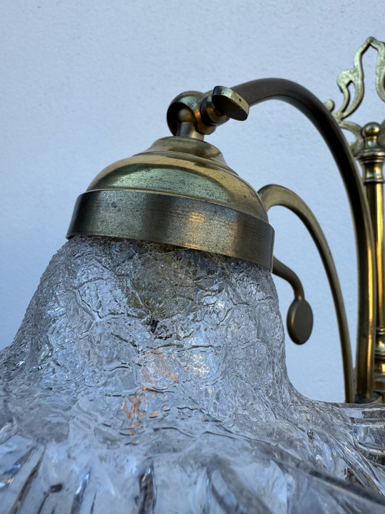 Lampada a collo di cigno in ottone Art Nouveau – Lampade da tavolo, Vetro (photo 13 of 15)