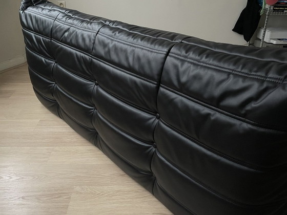 Image 1 of Identical Replica Ligne Roset Togo Sofa – Black Leather – 100% Italian Leather