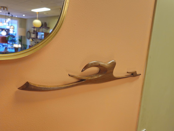 Image 1 of Decoración de pared escandinava de teca con pájaros