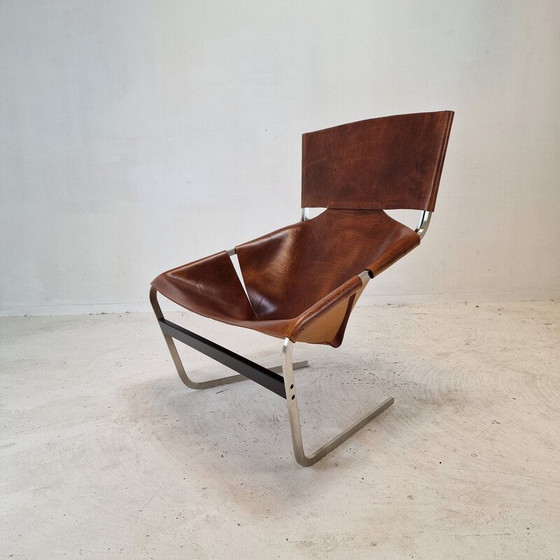 Image 1 of Paire de fauteuils vintage modèle F444 en chrome et cuir par Pierre Paulin pour Artifort, Pays-Bas 1960