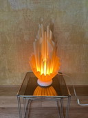 Georgia Jacob Corolle Table Lamp – French Sculptural Design 1970s – Marble Base