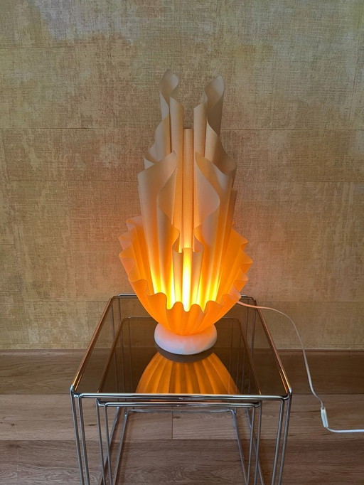 Georgia Jacob Corolle Table Lamp – French Sculptural Design 1970s – Marble Base