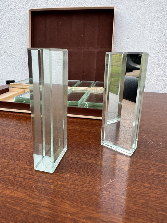 Image 1 of Art Deco messenhouder van spiegelend kristal