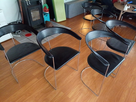 Chairs by Arrben italy 1980 s – Armchairs, Leather, Chrome (photo 5 of 9)