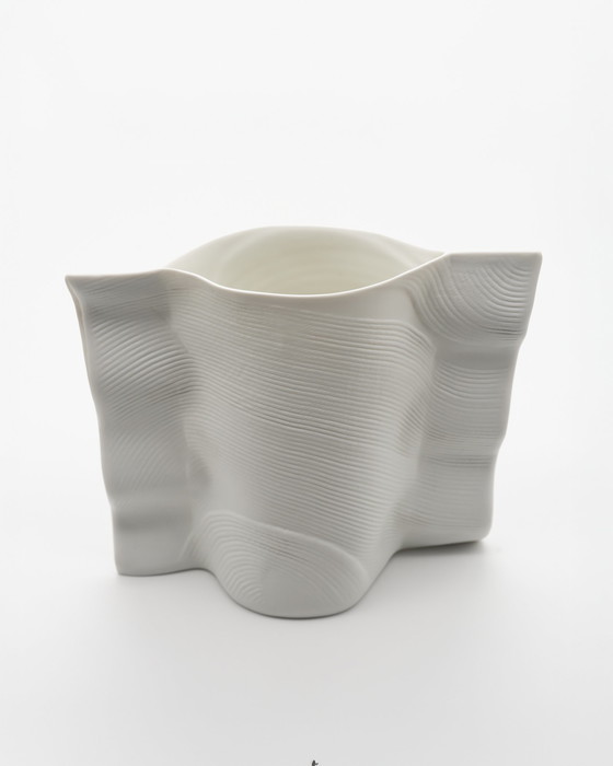 Image 1 of Art Vase Duo Rosenthal Studio Line Design Johan van Loon Fine Porcelain 80s 18cm