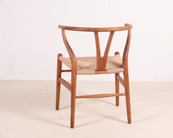 Image 1 of 1x Fauteuil Wishbone CH24 de Hans J. Wegner en hêtre, années 1960