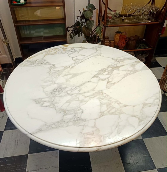 Image 1 of Knoll Saarinen tulip table 1960 white marble 