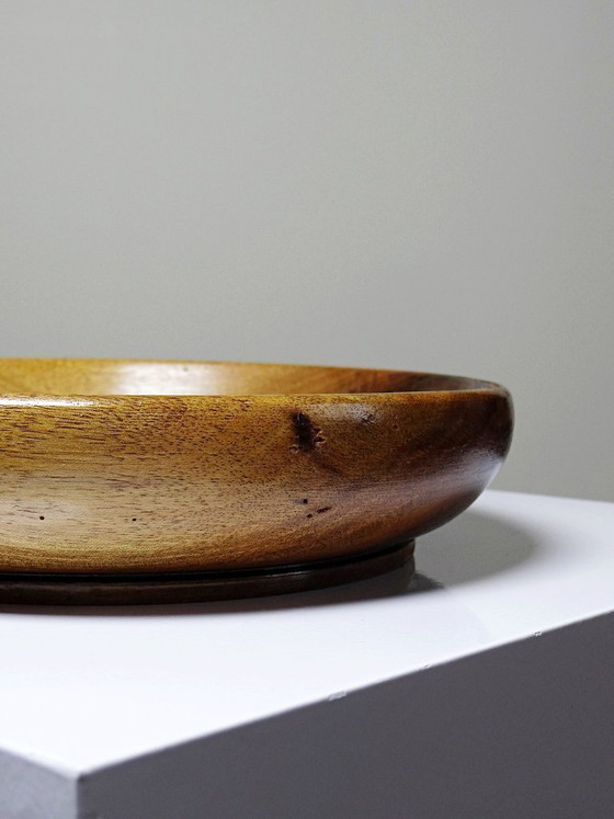 Image 1 of Coupe en bois teck ou acacia, vintage artisanat années 70-2000