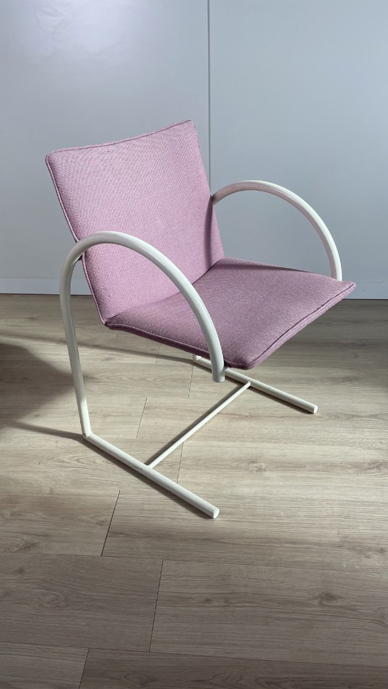 2 Vintage Cirkel Stoelen, Metaform, Fauteuils, Metaal, Textiel, Paars (foto 2 van 5)