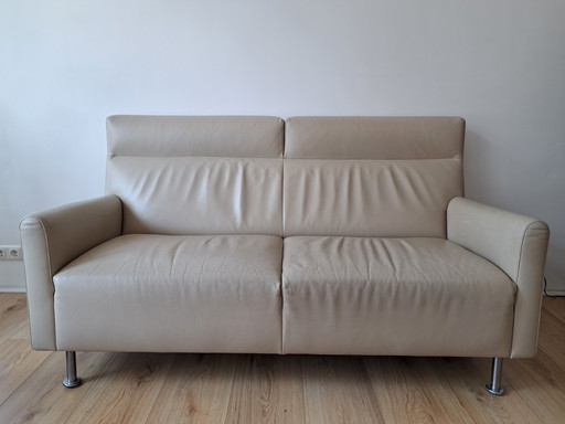 Canapé Leolux 2,5 places Rooby cuir beige