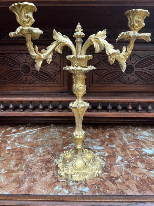 Lampadario in stile rococò. – kandelaars en kaarsen, Bronze, Rococo (photo 2 of 8)