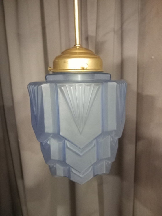 Image 1 of Art-Déco-Plafondlampe „Wolkenkratzer“, 1920-1930.