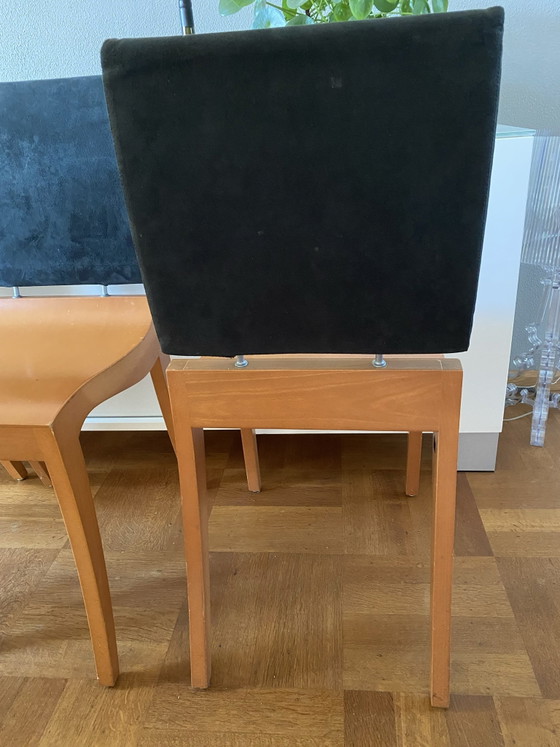 4 Ligne Roset eetkamerstoelen – Hout, Textiel (photo 4 of 5)