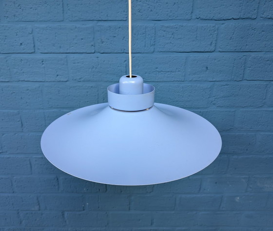 Image 1 of Vintage Blauwe Schalenlamp, Horn Belysning, Deens Design