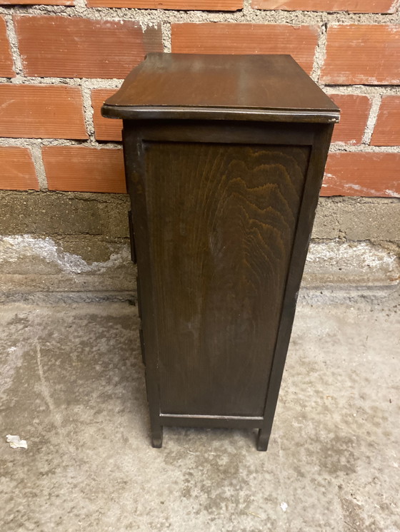 Image 1 of Commode Chiffonnier Ancien 5 Tiroirs Bois Vintage #D396