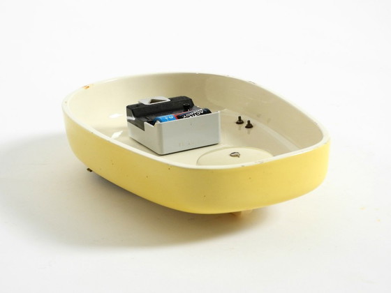 Image 1 of Beautiful battery-operated Mid-Century Modern wall clock by Mauthe with a glazed ceramic case