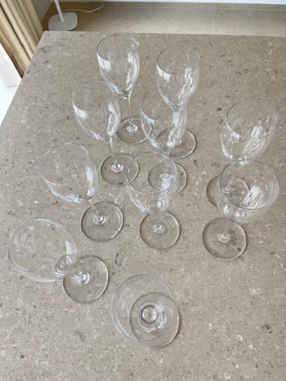 Image 1 of 10 crystal Baccarat white wine glasses - St Rémy