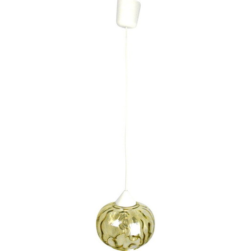 Lampe suspendue vintage en verre, Pologne 1970