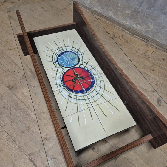 Image 1 of Couchtisch aus der Mitte des 20. Jahrhunderts mit Keramikfliesenplatte, 1970er Jahre