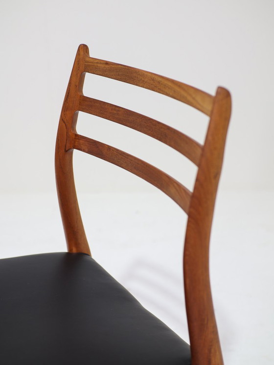Image 1 of 6x N.O. Møller model 78 eetkamerstoelen teak Deens 1960s