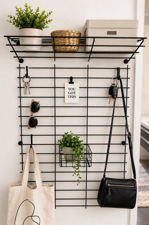 Karl Fichtel für Drahtwerke Erlau – Mid-Century String Garderobe (1950er)