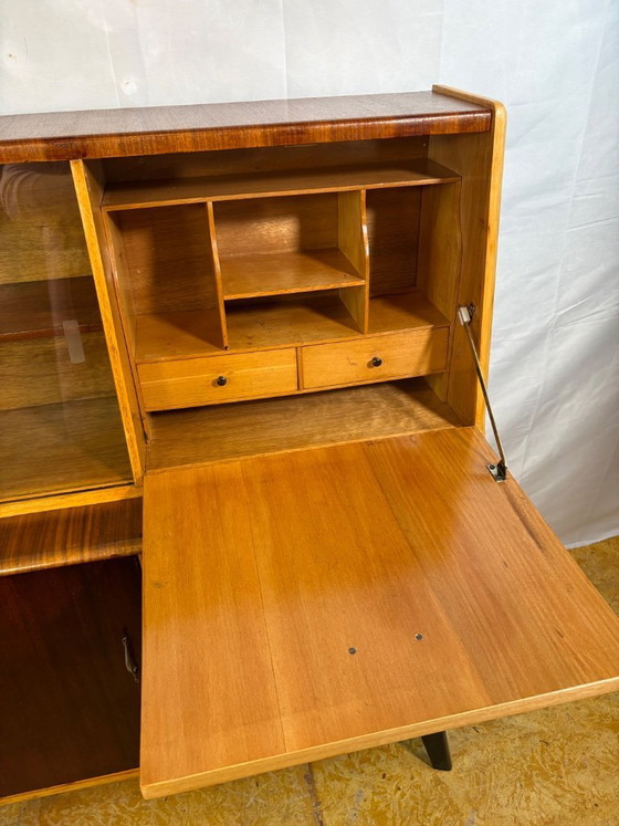 Image 1 of Mid Century Retro Teak Bureau Bookcase (Circa 1960)  A fantastic and versatile mid century modern teak bureau bookcase dating fr