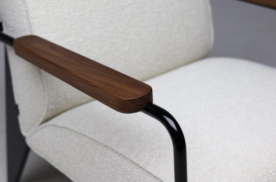 Image 1 of Vitra Jean Prouvé Salonsessel | Elfenbein Nubien | Zeitlose französische Eleganz