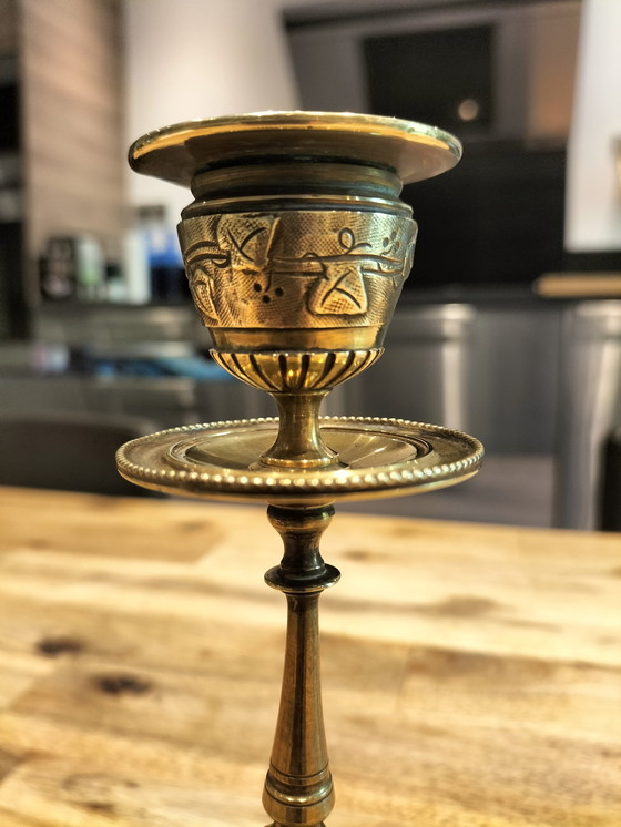 Image 1 of Magnifique chandelier ancien en bronze 