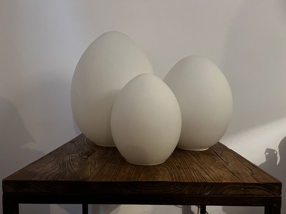 Image 1 of 3x Opaline Vianne Domec Egg Lamps