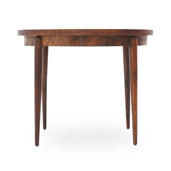 Image 1 of Round wooden coffee table, 1950s