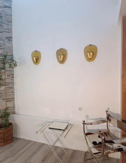 Set of wall sconces by Mathieu Mategot, 1950s