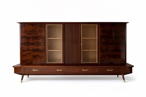 Vetrina espositiva vintage GSL Furniture Factory Serie II n. 97 – Credenza in stile Mid-Century Modern anni '60