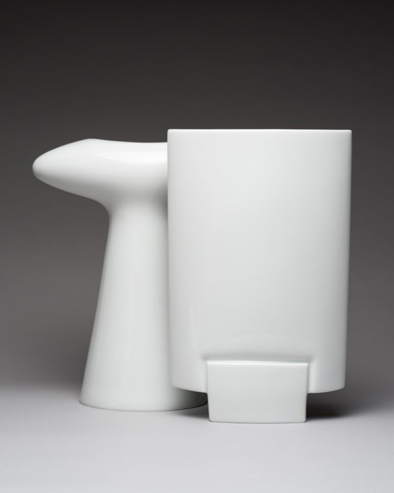 Image 1 of Duo de vases XL en porcelaine Rosenthal vintage : Michael Boehm DEBUT + Platt&Young SPIRIT