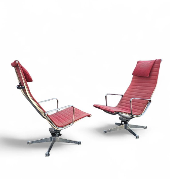2 x Poltrona girevole in alluminio EA 124 Early Edition di Charles & Ray Eames, Herman Miller / Meccanismo (photo 6 of 19)