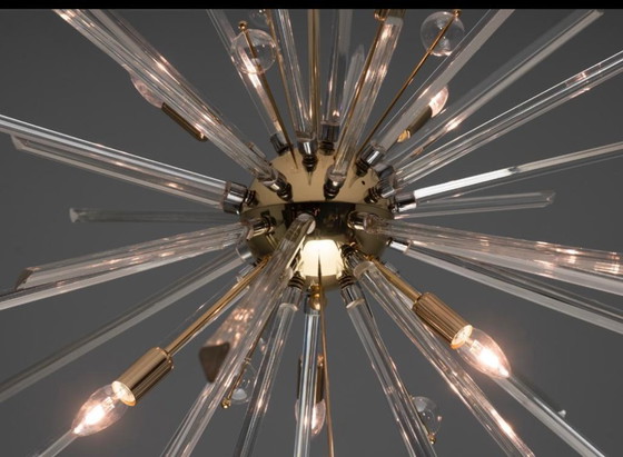 Image 1 of Lampada da terra di René Roubíček, Nový Bor, vetro e metallo, anni '60