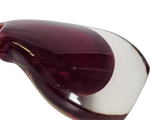 Image 1 of Flavio Poli per Seguso, Murano - vaso Sommerso a forma libera - vetro trasparente e rosso - anni '60