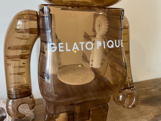 Image 1 of Bearbrick Gelato Pique Marrone Beige BEG 1000% 70cm Medicom 2022