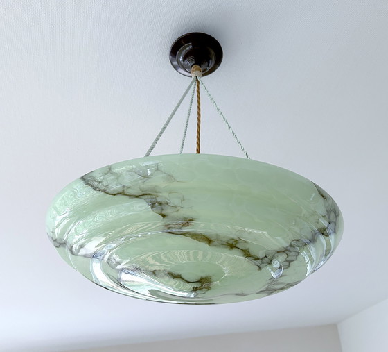 Image 1 of Art Deco Glas & Bakeliet Hanglamp